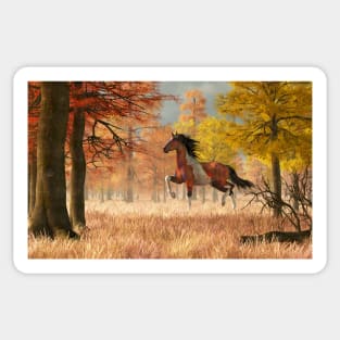 Autumn War Horse Sticker